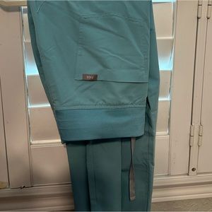 FIGS Limited Edition Seaglass Large High Waisted Jogger Scrub Pants